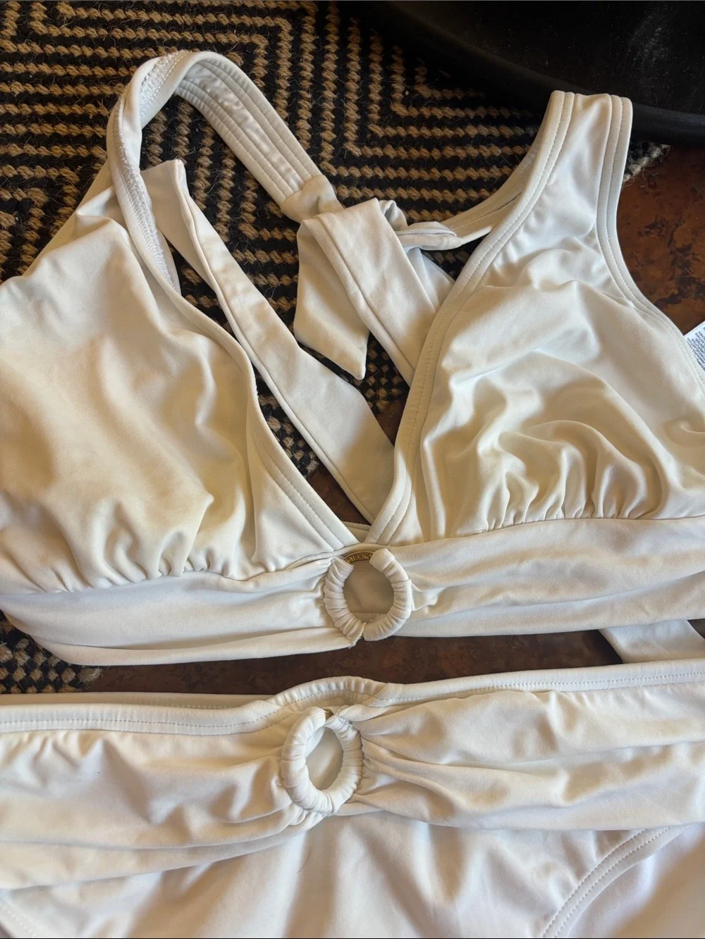 Michael Kors Cream Ring-Accent Bikini Set